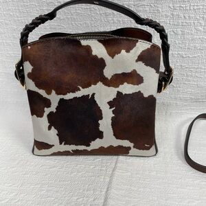 Sondra Roberts Bucket Cow Print Purse